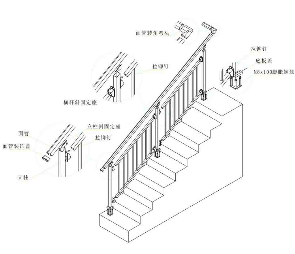 锌合金楼梯扶手价格