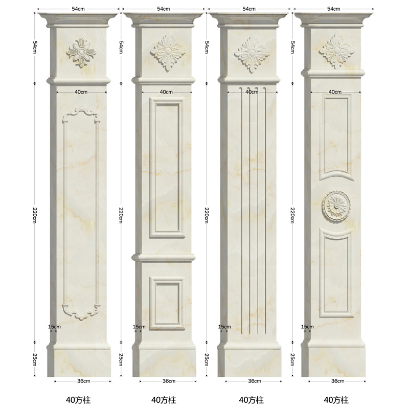 洛阳罗马柱型号图片有哪些|富邦装饰|罗马柱厂家