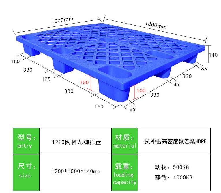 塑料托盘（网格九脚1210）